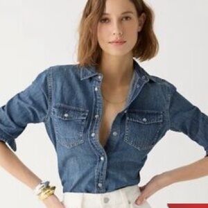 J. Crew chambray denim shirt . Slim fit . Size 10. Style AW206